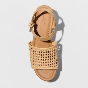 Universal Thread Alba Platform Memory Foam Tan Woven Sandals Sz. 8.5
